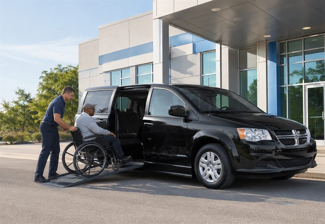 Illustration of Wheelchair-Accessible Vans